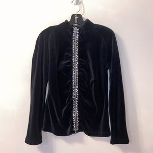 Neiman Marcus Black Velour Sweater Size Large